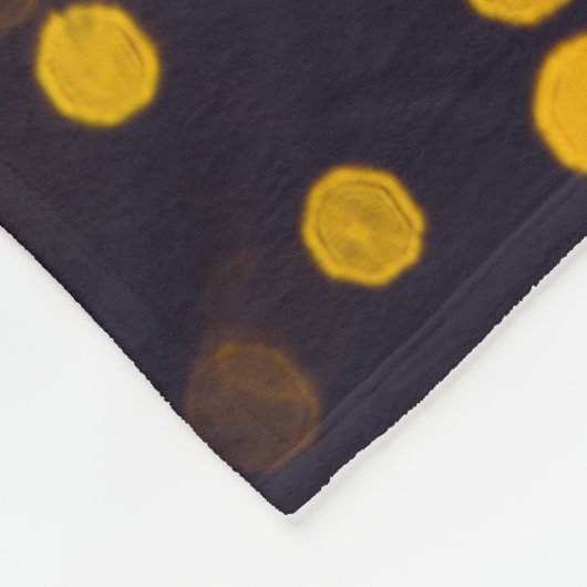 Couverture Polaire Arrière - plan noir Abstrait Gold Bokeh (Coin)