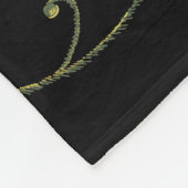 Couverture Polaire Arrière - plan noir Irises pourpres brodé. (Coin)