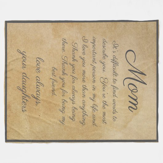 Couverture Polaire Arrière - plan papier parchemin avec message de sc (Devant (Horizontal))