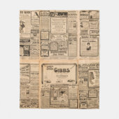 Couverture Polaire Arrière - plan papier usagé. Page de journal ancie (Devant)