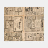 Couverture Polaire Arrière - plan papier usagé. Page de journal ancie (Devant (Horizontal))