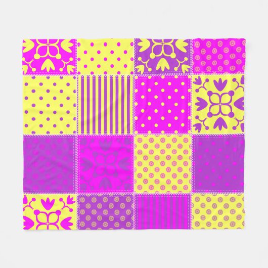 Couverture Polaire arrière - plan patchwork avec différents art motif (Devant (Horizontal))