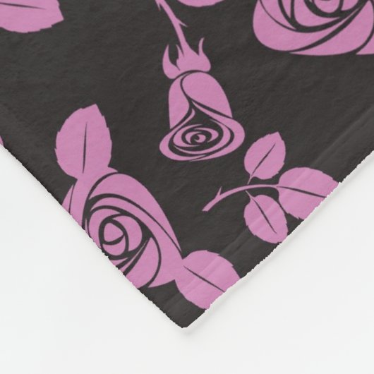 Couverture Polaire Arrière - plan rose floral (Coin)