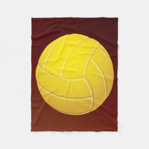 Couverture Polaire Arrière - plan rouge terre de volley-ball jaune