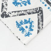 Couverture Polaire Arrière - plan sans couture blanc bleu ethnique. (Coin)