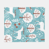 Couverture Polaire Arrière - plan sans joint avec cerf pour l'hiver e (Devant (Horizontal))