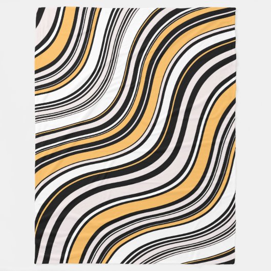 Couverture Polaire Art à encre attrayant motif Abstrait noir jaune (Devant)