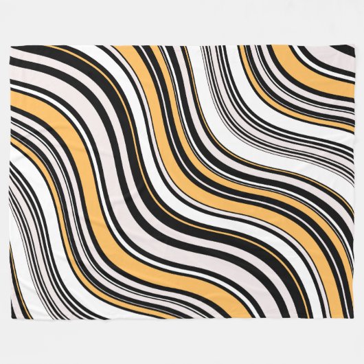 Couverture Polaire Art à encre attrayant motif Abstrait noir jaune (Devant (Horizontal))