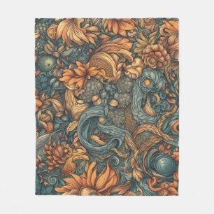 Couverture Polaire Art à motifs floraux Imprimer - Décor nature