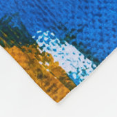 Couverture Polaire Art abstrait bleu, orange et gris (Coin)
