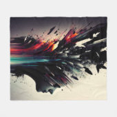 Couverture Polaire Art abstrait boho avec visage de fille (Devant (Horizontal))