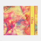 Couverture Polaire Art Abstrait De L'Encre D'Alcool Avec Le Nom Fleec (Devant (Horizontal))