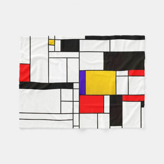 Couverture Polaire Art abstrait de style de Mondrian (Devant (Horizontal))