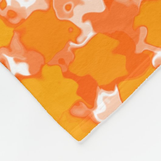 Couverture Polaire Art Abstrait Design Orange Foliage (Coin)