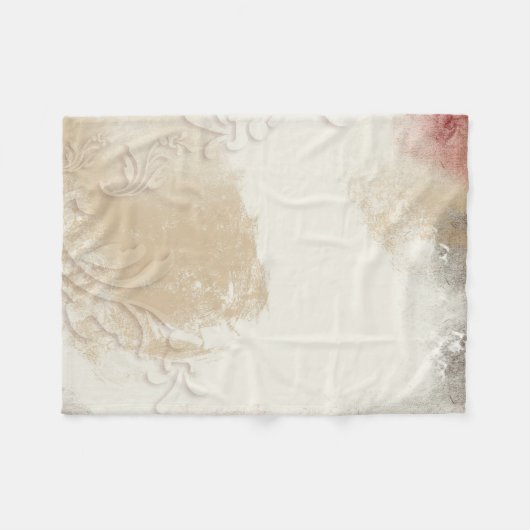 Couverture Polaire Art Abstrait Gold Red Grey (Devant (Horizontal))