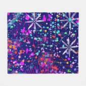 Couverture Polaire Art abstrait Jubilé Bleu (Devant (Horizontal))