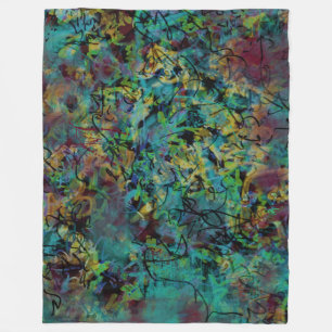 Couverture Polaire Art abstrait multicolore griffonné