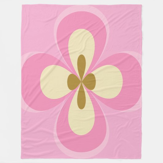 Couverture Polaire Art Abstrait Rose (Devant)