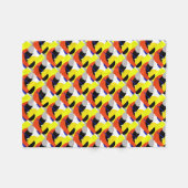 Couverture Polaire Art Abstrait Rouge Jaune Bleu (Devant (Horizontal))