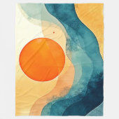 Couverture Polaire Art Abstrait Sunset Waves (Devant)