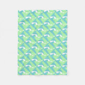 Couverture Polaire Art Abstrait Turquoise Bleu Vert (Devant)