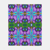 Couverture Polaire Art abstrait violet et turquoise (Devant)
