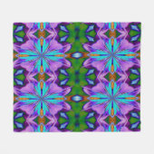 Couverture Polaire Art abstrait violet et turquoise (Devant (Horizontal))