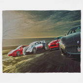 Couverture Polaire Art acrylique de courses d'automobiles de sports (Devant (Horizontal))