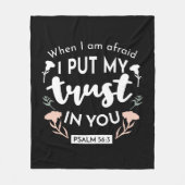 Couverture Polaire Art chrétien floral foncé - Psaume 56:3 (Devant)