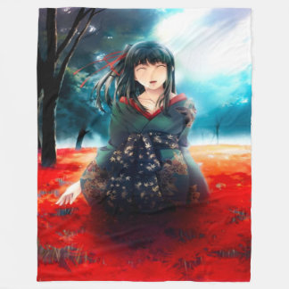 Couverture Polaire Art d'aerographe de fille de geisha d'Anime