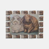 Couverture Polaire Art d'animal de lapin de dessin de lapin (Devant (Horizontal))