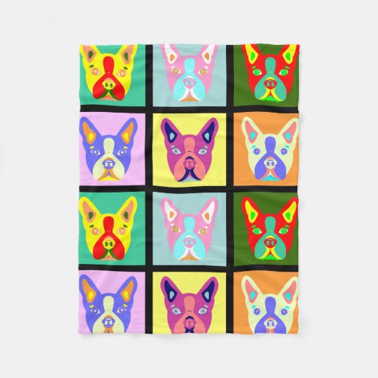 Couverture Polaire Art de bruit de Boston Terrier (Devant)