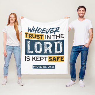 Couverture Polaire Art de citation biblique - Proverbes 29:25 Confian