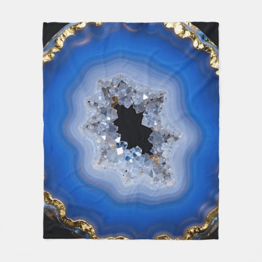 Couverture Polaire Art de cristal de géode d'agate bleue à bordure do (Devant)
