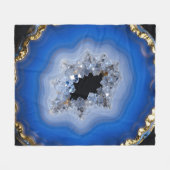 Couverture Polaire Art de cristal de géode d'agate bleue à bordure do (Devant (Horizontal))