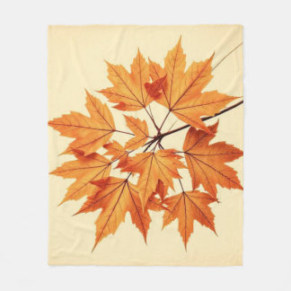 Couverture Polaire Art de feuilles d'érable minimaliste – Impression