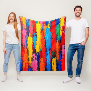 Couverture Polaire Art de la connexion humaine variée colorée