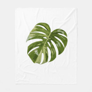 Couverture Polaire Art de plante Monstera Albo panachée