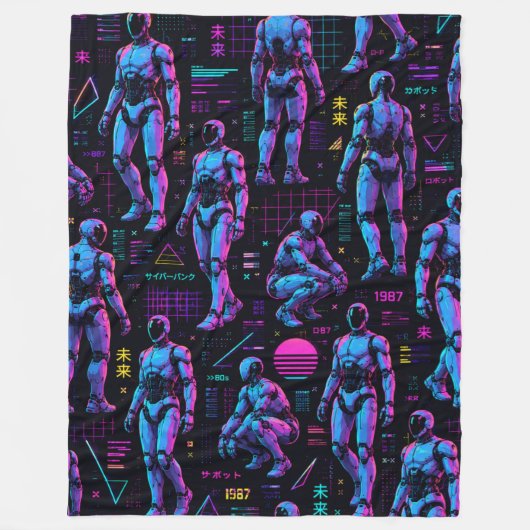 Couverture Polaire Art de robot humanoïde futuriste | Android de scie (Devant)
