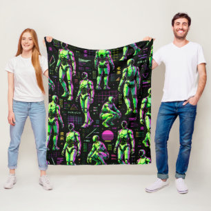Couverture Polaire Art de robot humanoïde futuriste   Android de scie