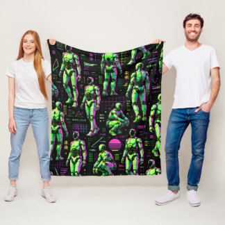 Couverture Polaire Art de robot humanoïde futuriste | Android de scie