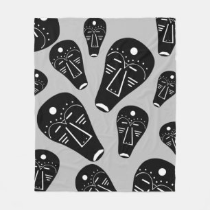 Couverture Polaire Art de tatouage abstrait de visage tribal aborigèn
