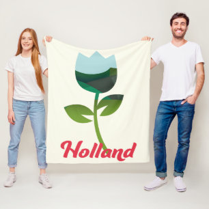 Couverture Polaire art de vacances de tulipe de Hollande