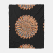 Couverture Polaire Art déco cuivre et fleur noire élégant (Devant)