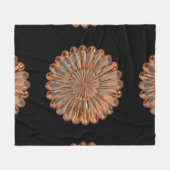 Couverture Polaire Art déco cuivre et fleur noire élégant (Devant (Horizontal))