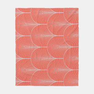 Couverture Polaire Art déco gris-rouge, papier peint vintage.
