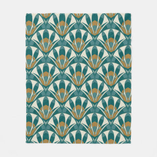 Couverture Polaire Art déco motif floral abstrait sans soudure. Décor