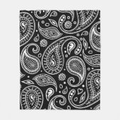 Couverture Polaire Art Déco Motif floral noir et blanc (Devant)