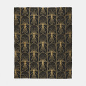 Couverture Polaire Art Deco Pattern. Seamless black and gold backgrou (Devant)