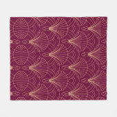 Couverture Polaire Art Deco pattern with gold geometric fan motifs  (Devant (Horizontal))